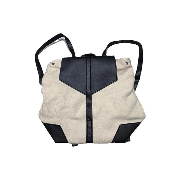 Anthropologie Handbags - Deux Lux Anthropologie Canvas Vegan Leather Trim Backpack Strap Bag Lightweight